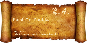 Morár Anetta névjegykártya